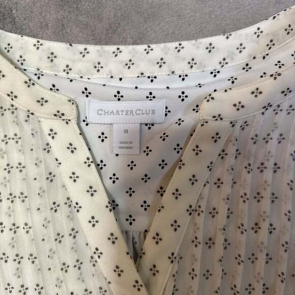 Charter Club Petite Printed Pintuck Top for Macy's - Picture 2 of 8